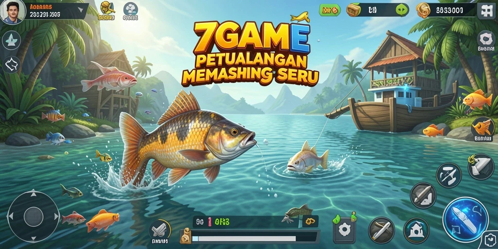 Tampilan menarik dari gameplay memancing yang mendebarkan di 7GAME.
