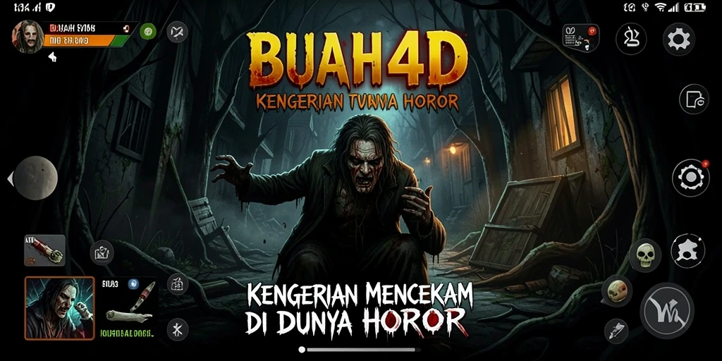 Tampilan gameplay menegangkan dari BUAH4D di dunia horor.