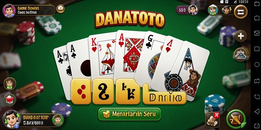 Tampilan gameplay yang seru dalam game Domino DANATOTO.