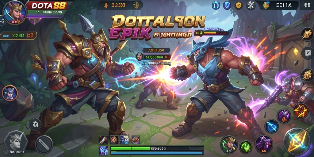 Tangkapan layar menampilkan aksi pertarungan seru di DOTA88.