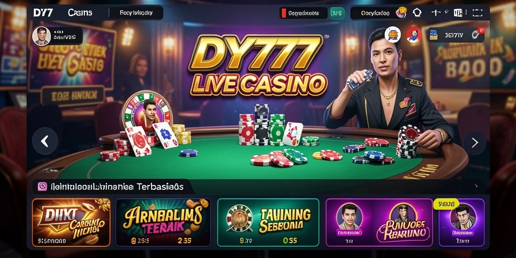 Tampilan gameplay aksi seru di DY777 dengan dealer langsung.