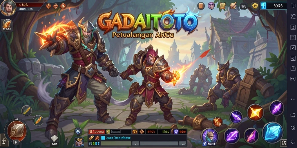 Tangkapan layar GADAITOTO menunjukkan aksi pertarungan ARPG yang mendebarkan.