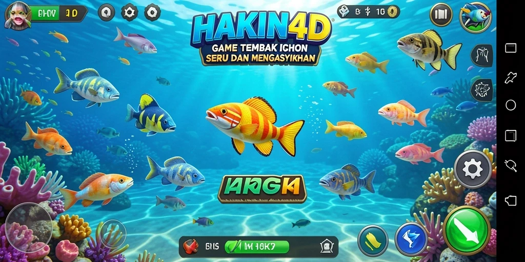 Screenshot HAKIN4D menampilkan aksi seru dalam permainan Tembak Ikan.
