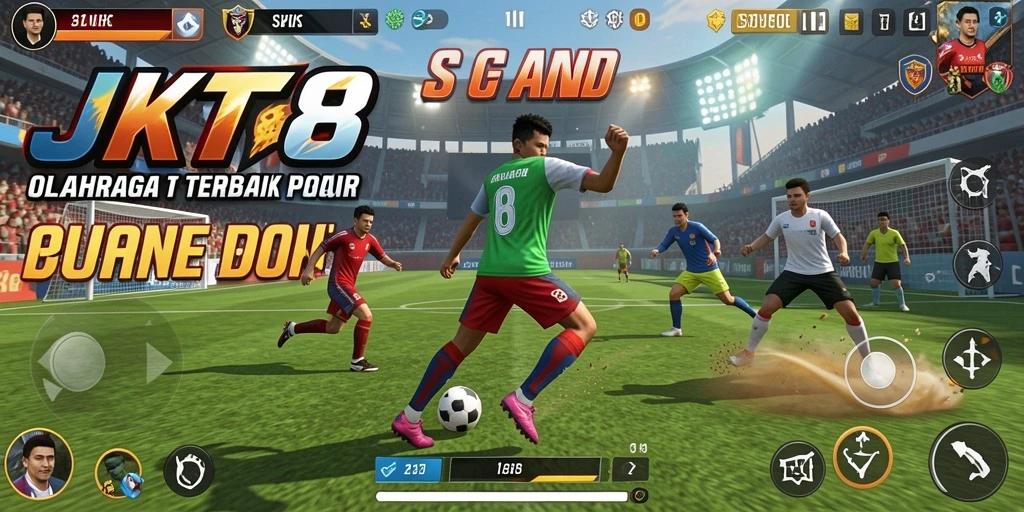 Tampilan gameplay JKT8 yang seru dan interaktif.
