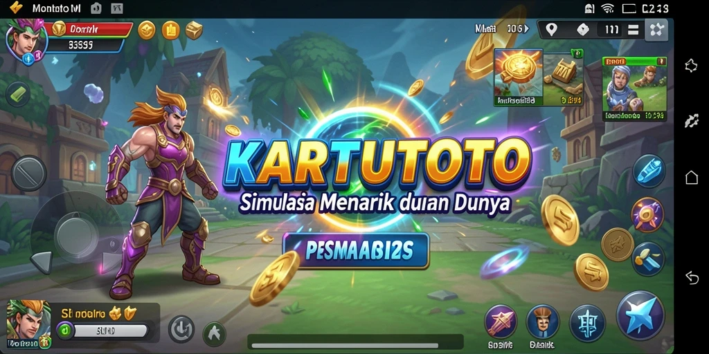 Tampilan screenshot gameplay KARTUTOTO yang menampilkan interaksi mendalam.