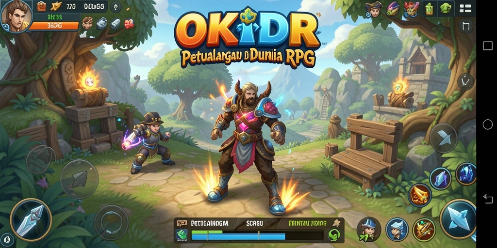 Screenshot gameplay RPG OKIDR menunjukkan aksi seru dan grafis memukau.