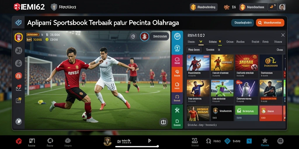 Tampilan gameplay Sportsbook di aplikasi REMI62 yang mendebarkan.