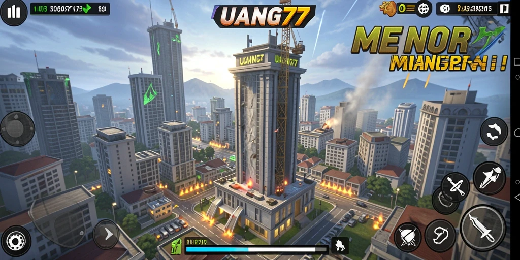 Gameplay menegangkan UANG77 dalam pertahanan menara.
