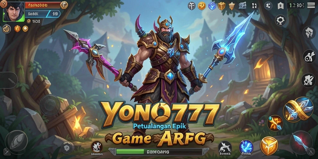 Tangkapan layar YONO777 menampilkan aksi pertarungan epik dalam dunia ARPG.