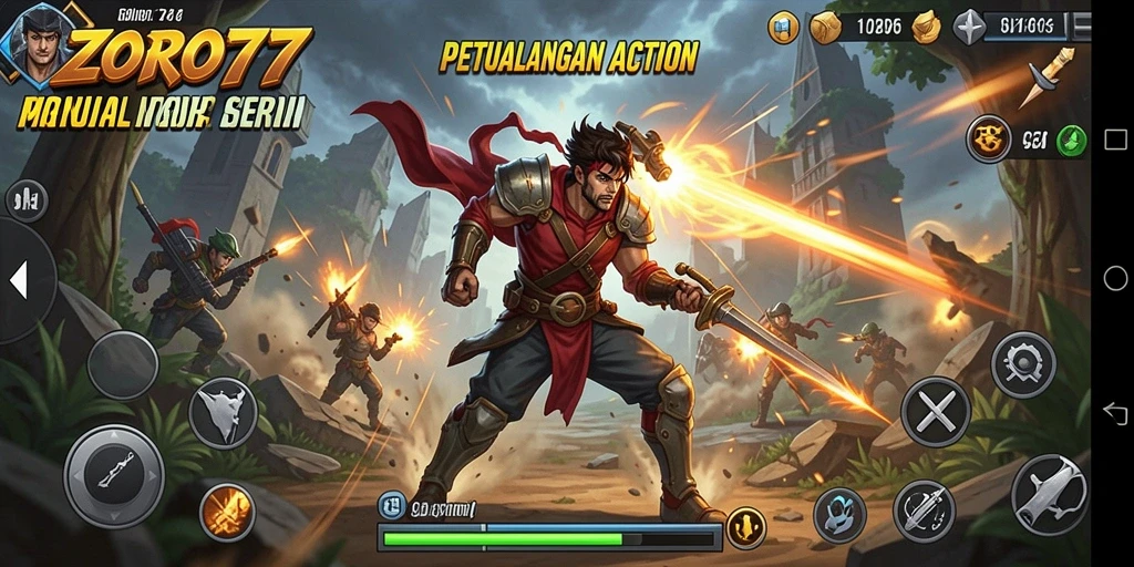 Tampilan aksi mendebarkan dalam gameplay ZORO77 yang menakjubkan.